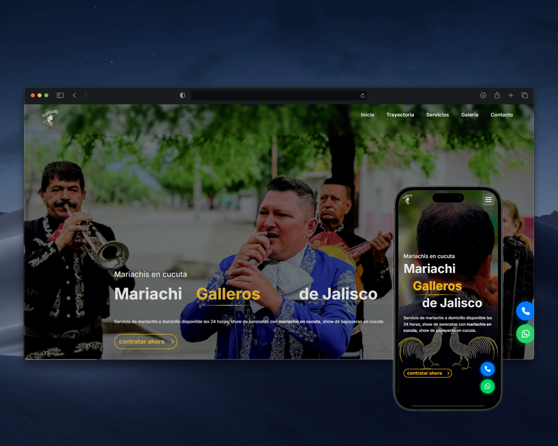 Mariachi Galleros de Jalisco - Sitio web para grupo musical especializado