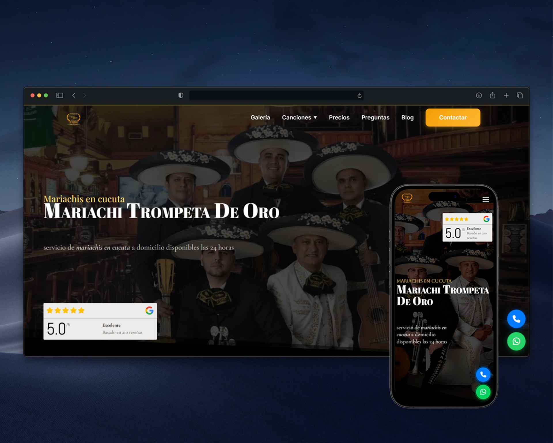Mariachi Trompeta de Oro - Sitio web profesional para grupo musical en Cúcuta